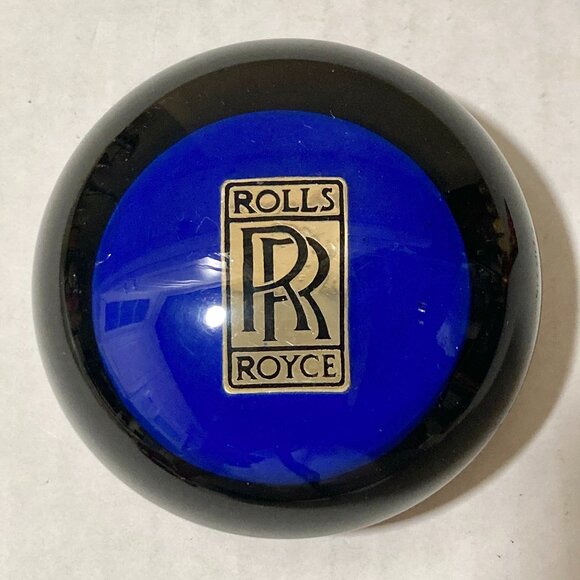 Vintage Glass Rolls Royce Paperweight Royal Blue Logo Car Dyers International - Picture 2 of 9